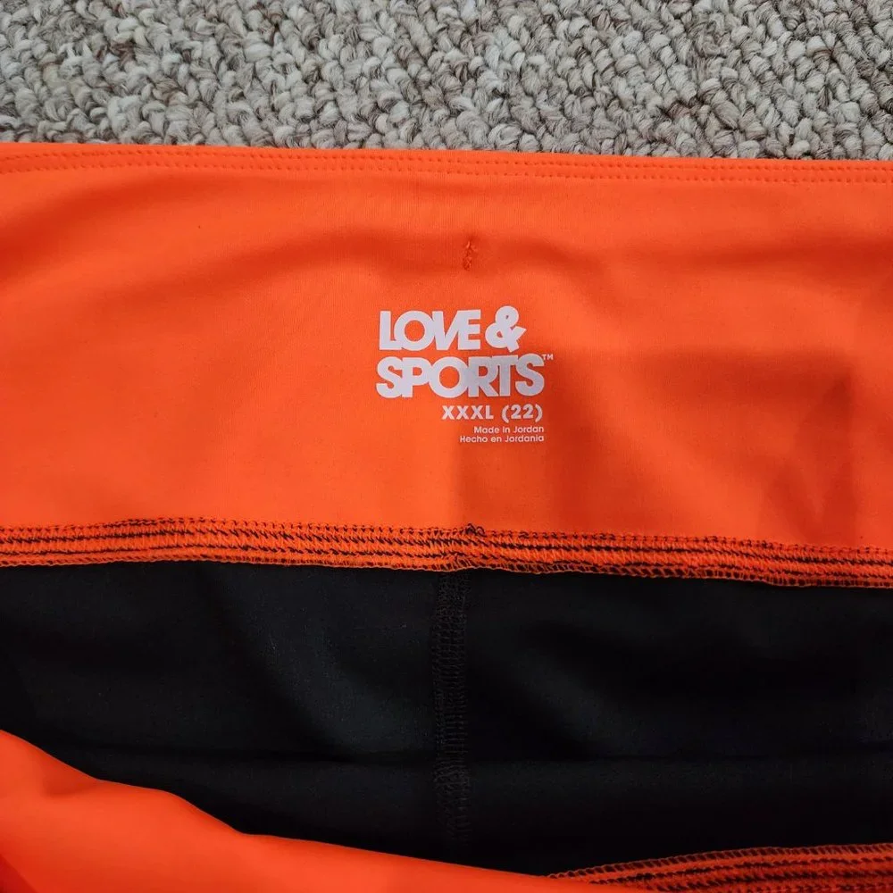 NWT Love & Sports Women's Bike Shorts with Striped Waistband